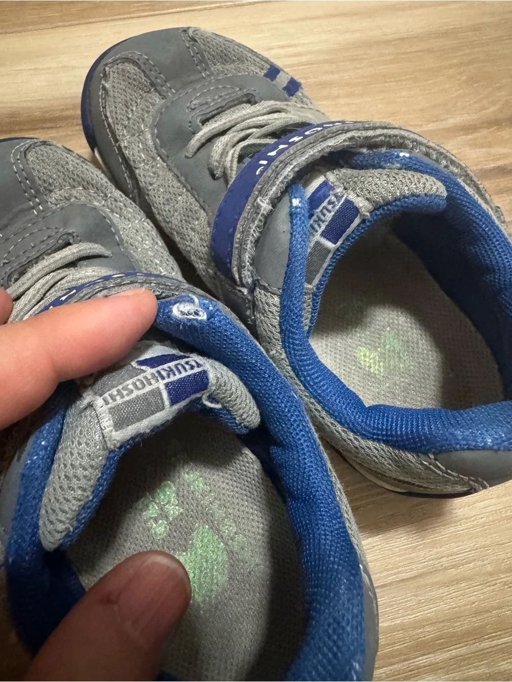 Tsukihoshi Kaz Toddler Gray/Royal Blue Shoes Size 9.5 US / 27 EUR